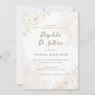 Gold Boho Wildflowers Spaans Vrijgezellenfeest Kaart