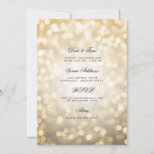 Gold Bokeh 80th Birthday Sla de datum op met detai Kaart (Achterkant)