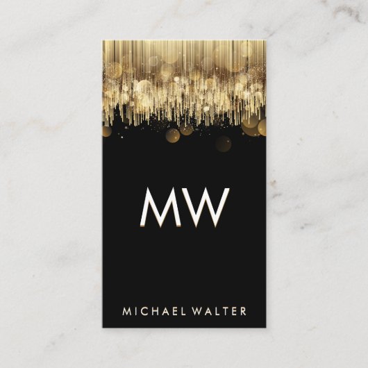 Gold Bokeh | Abstracte achtergrond van Luxemburg Visitekaartje (Voorkant)