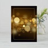 Gold Bokeh Bachelorette Party Folie Uitnodiging (Staand Voorkant)