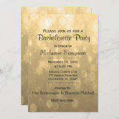 Gold Bokeh | Bachelorette Party Kaart (Voorkant / Achterkant)