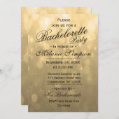 Gold Bokeh | Bachelorette Party Kaart (Voorkant / Achterkant)