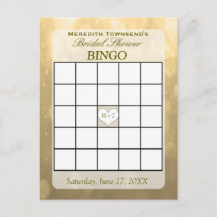 Gold Bokeh   Bingo-kaart Uitnodiging Briefkaart