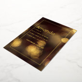 Gold Bokeh Birthday Party Folie Uitnodiging (Gedraaid)