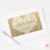 Gold Bokeh | Bruiloft Monogram Sticker (Envelop)