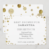 Gold Bokeh Confetti Stippen baby shower Kaart (Voorkant / Achterkant)