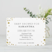 Gold Bokeh Confetti Stippen baby shower Kaart (Staand voorkant)