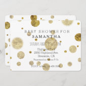 Gold Bokeh Confetti Stippen baby shower Kaart (Voorkant / Achterkant)