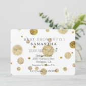 Gold Bokeh Confetti Stippen baby shower Kaart (Staand voorkant)