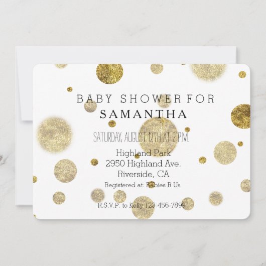 Gold Bokeh Confetti Stippen baby shower Kaart (Voorkant)