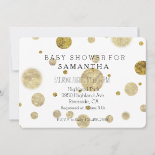 Gold Bokeh Confetti Stippen baby shower Kaart