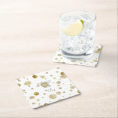 Gold Bokeh Confetti Stippen Kartonnen Onderzetters (Insitu)