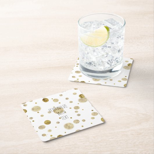 Gold Bokeh Confetti Stippen Kartonnen Onderzetters (Insitu)