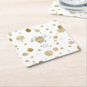 Gold Bokeh Confetti Stippen Kartonnen Onderzetters (Schuin)