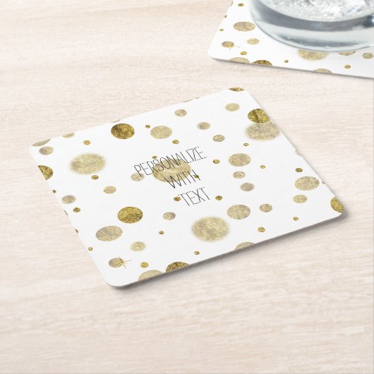 Gold Bokeh Confetti Stippen Kartonnen Onderzetters (Schuin)