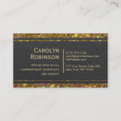 Gold Bokeh Glitter met zwart leder Visitekaartje (Achterkant)