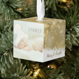 Gold Bokeh-kerstcadeaufotosjabloon Decoratie