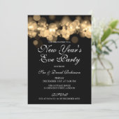 Gold Bokeh-lampjes van het nieuwjaarsfeest Kaart (Staand voorkant)