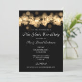 Gold Bokeh-lampjes van het nieuwjaarsfeest Kaart (Staand voorkant)