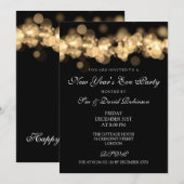 Gold Bokeh-lampjes van het nieuwjaarsfeest Kaart (Voorkant / Achterkant)