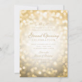 Gold Bokeh Lights Corporate Grand Opening Kaart (Voorkant)