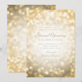Gold Bokeh Lights Corporate Grand Opening Kaart (Voorkant / Achterkant)