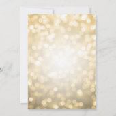 Gold Bokeh Lights Elegant Reduced Wedding Kaart (Achterkant)