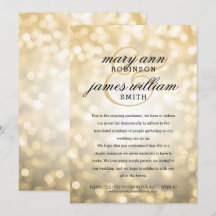 Gold Bokeh Lights Elegant Reduced Wedding
