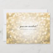 Gold Bokeh Lights Elegant Wedding Kaart (Achterkant)
