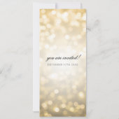 Gold Bokeh Lights Elegant Wedding Kaart (Achterkant)