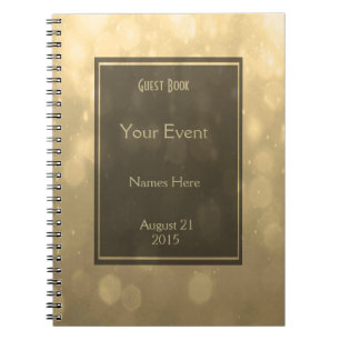 Gold Bokeh Lights Guest Book Notitieboek