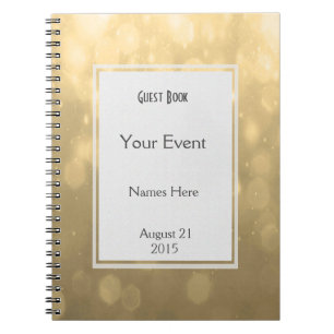 Gold Bokeh Lights Guest Book Notitieboek