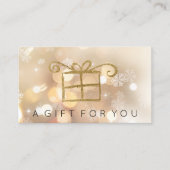 Gold Bokeh Lights Snowflakes Cadeaubon Kortingskaartje (Voorkant)