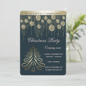 Gold bokeh luxe kerstfeestdag kaart (Staand voorkant)