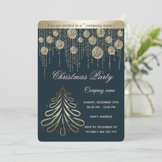 Gold bokeh luxe kerstfeestdag kaart (Staand voorkant)