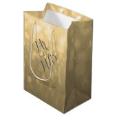 Gold Bokeh | Middelgrote zak Medium Cadeauzakje (Voorkant Gekanteld)
