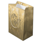 Gold Bokeh | Middelgrote zak Medium Cadeauzakje (Achterkant Gekanteld)