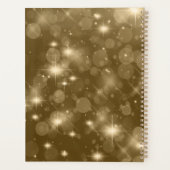 Gold Bokeh Modern Monogram Sparkle Planner (Achterkant)