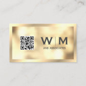 Gold Bokeh Monogram | QR-CODE-Visitekaartje Visitekaartje (Voorkant)