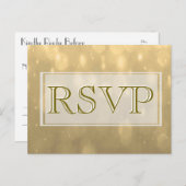 Gold Bokeh | RSVP Uitnodiging Briefkaart (Voorkant / Achterkant)