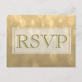 Gold Bokeh | RSVP Uitnodiging Briefkaart (Voorkant)