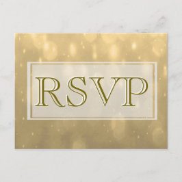 Gold Bokeh | RSVP Uitnodiging Briefkaart