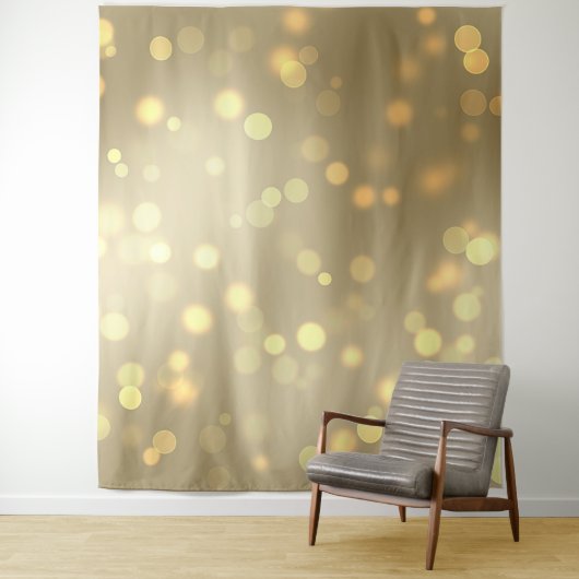 Gold Bokeh Tapestry Wandkleed (In situ)