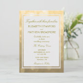 Gold Bokeh | Uitnodiging tot weddenschappen (Staand voorkant)