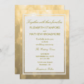 Gold Bokeh | Uitnodiging tot weddenschappen (Voorkant / Achterkant)