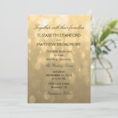 Gold Bokeh | Uitnodiging tot weddenschappen (Staand voorkant)