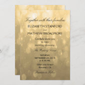 Gold Bokeh | Uitnodiging tot weddenschappen (Voorkant / Achterkant)