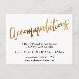Gold & Bokeh Wedding-accommodatie Briefkaart