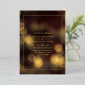 Gold Bokeh Wedding Folie Folie Uitnodiging (Staand Voorkant)