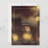 Gold Bokeh Wedding Invitation Kaart (Voorkant)